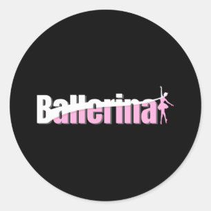 Ballerina - Girly-Ballett abstrakte Swish-Kunst Runder Aufkleber