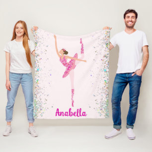 Ballerina Glitzer Confetti Personalisiert Design Fleecedecke