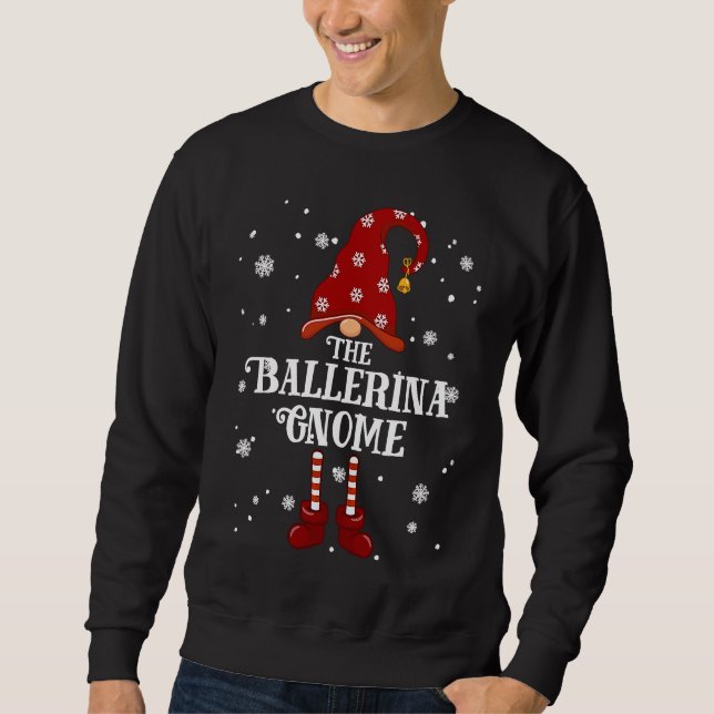 Ballerina Gnome Family Matching Group Christmas Sweatshirt (Vorderseite)