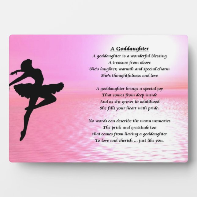Ballerina GodTochter Poem Plaque Fotoplatte (Vorderseite)