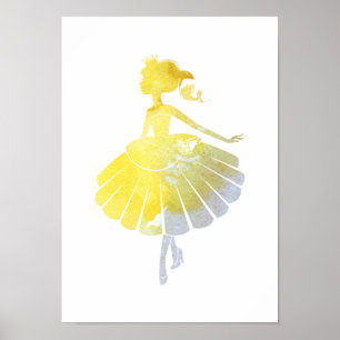 Ballerina Gold Prinzessin Poster