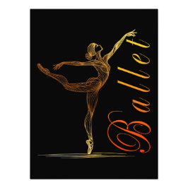 Ballerina Golden Line Kunst, Dichtung und Musik Po Fotodruck