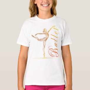 Ballerina Golden Line Kunst, Dichtung und Musik Po T-Shirt