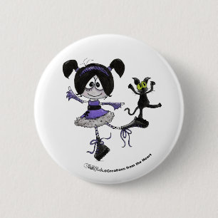 Ballerina Goth Style Button