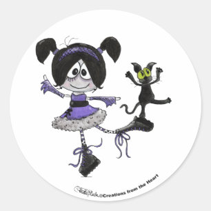 Ballerina Goth Style Runder Aufkleber