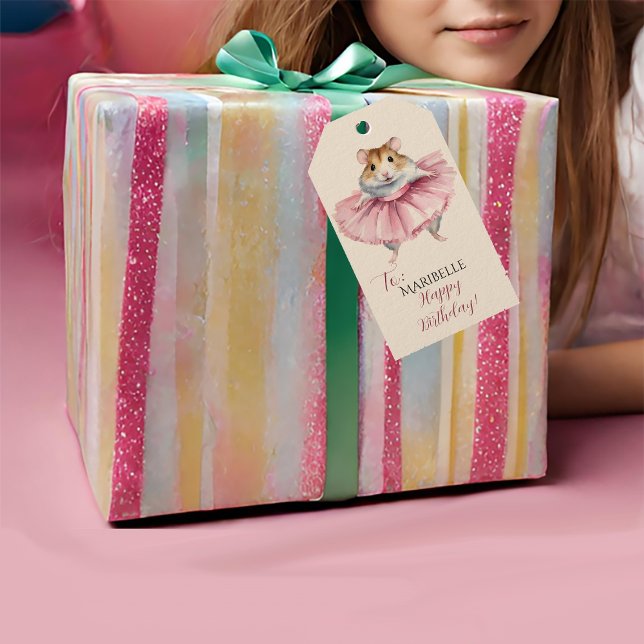 Ballerina Hamster Girls Geburtstag Geschenkanhänger (Von Creator hochgeladen)