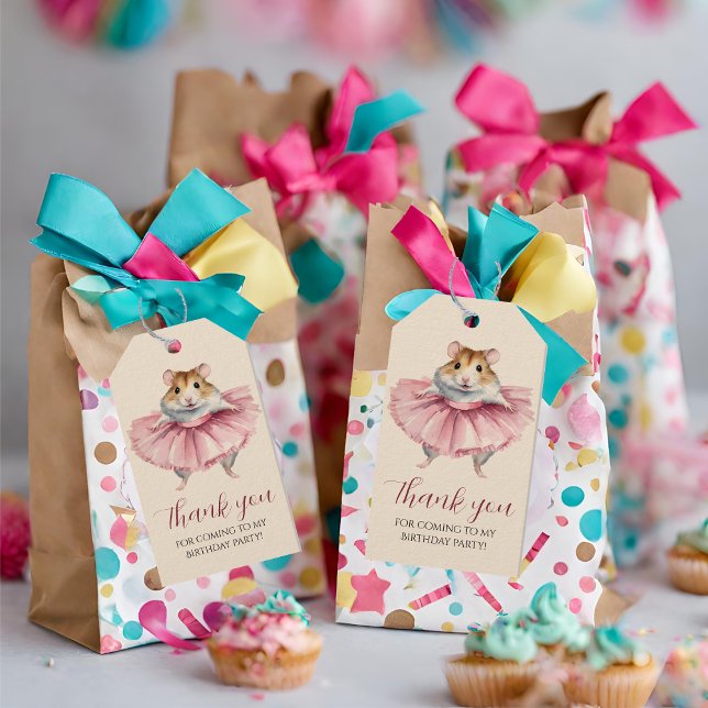Ballerina Hamster Girls Geburtstag Vielen Dank Geschenkanhänger (Von Creator hochgeladen)