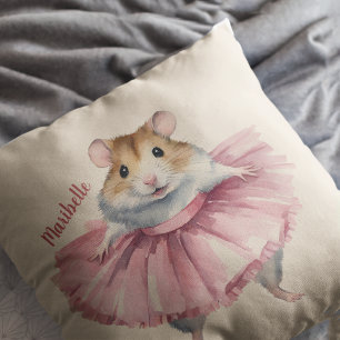 Ballerina Hamster Girls Personalisiert Kissen
