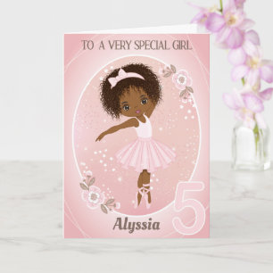Ballerina Happy Birthday Card   5 Jahre altes Mädc Karte