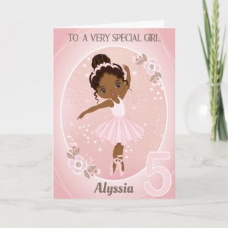Ballerina Happy Birthday Card | 5 Jahre altes Mädc Karte
