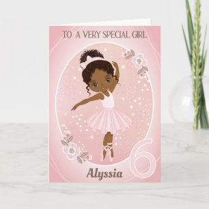 Ballerina Happy Birthday Card   6 Jahre altes Mädc Karte