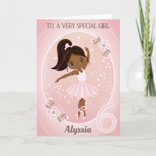 Ballerina Happy Birthday Card   6 Jahre altes Mädc Karte