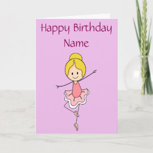 Ballerina Happy Birthday Personalisiert Karte