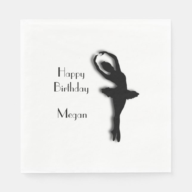Ballerina Happy Birthday Serviette (Vorderseite)