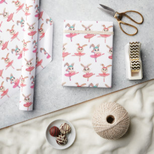 Ballerina-Häschen in rosa Tutus Geschenkpapier