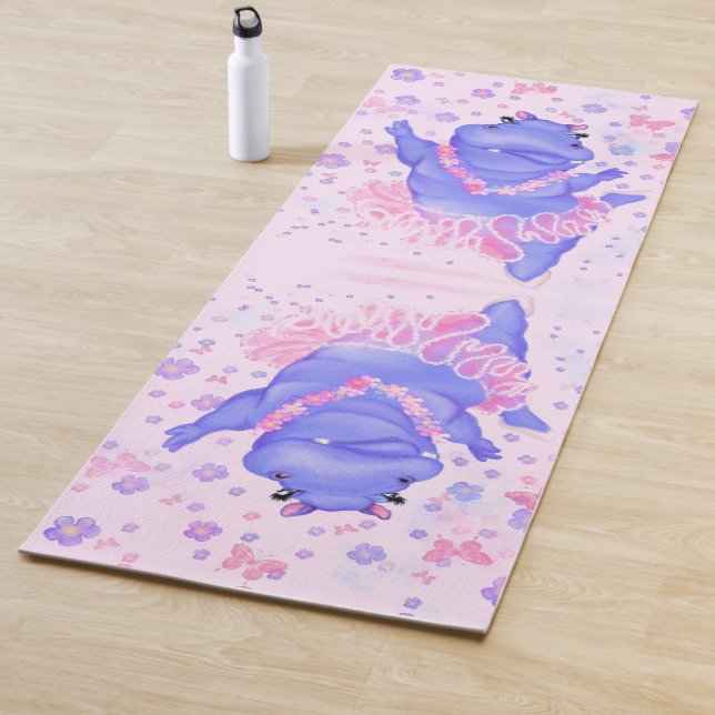 Ballerina Hippo Funny Yoga Mat Happy Ballet Dancer Yogamatte (Beispiel)