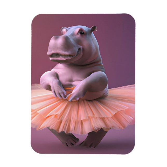 Ballerina Hippo Magnet (Vertikal)