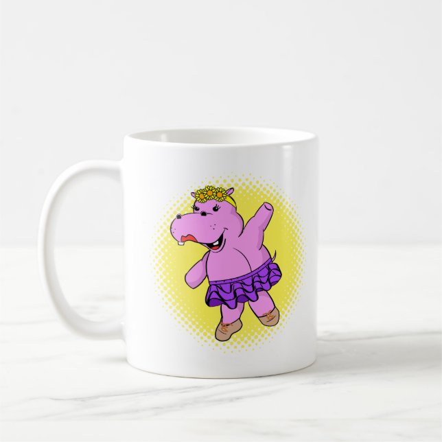Ballerina Hippo mit Tutu Kaffeetasse (Links)