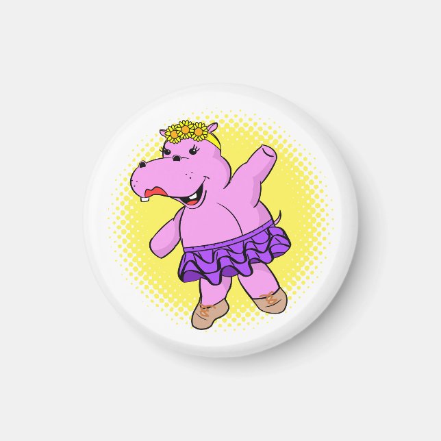 Ballerina Hippo mit Tutu Magnet (Vorne)