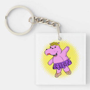 Ballerina Hippo mit Tutu Schlüsselanhänger