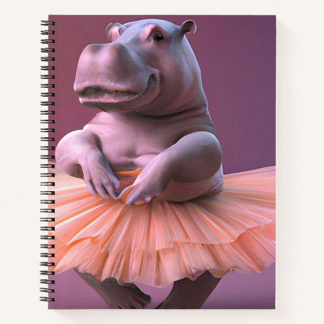 Ballerina Hippo Notizbuch (Vorderseite)