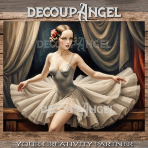 Ballerina im Art Déco-Deco-Deco- Seidenpapier