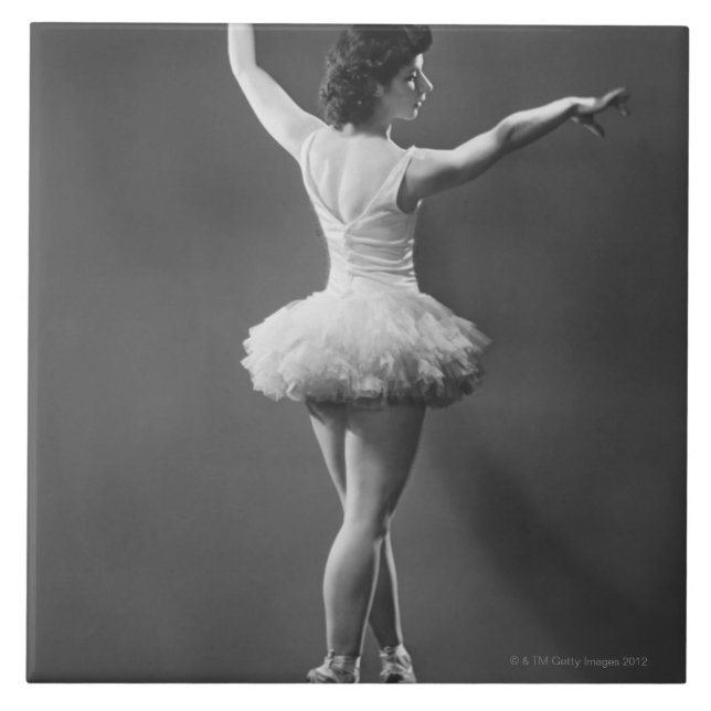 Ballerina im Ballettröckchen Fliese (Vorderseite)