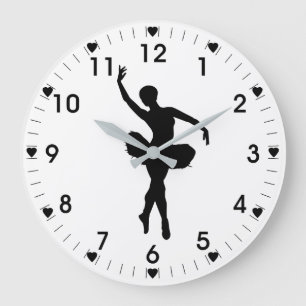 Ballerina im weißen Hintergrund Große Wanduhr