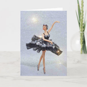 Ballerina in black ornament karte