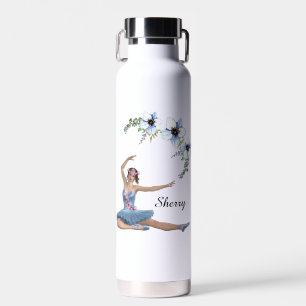 Ballerina in Blau Eigenname Trinkflasche