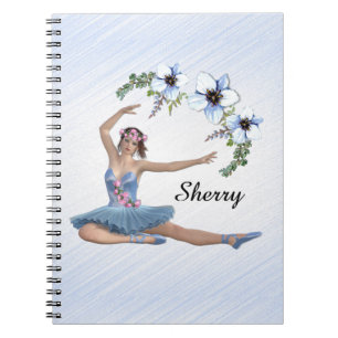 Ballerina in Blau Personenname Notizblock