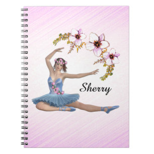 Ballerina in Blue Personal Pink Notizblock