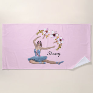 Ballerina in Blue Personal Pink Strandtuch