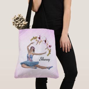 Ballerina in Blue Persönlicher Name auf rosa