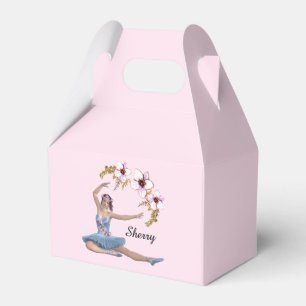 Ballerina in Blue Persönlicher Name auf Rosa Geschenkschachtel