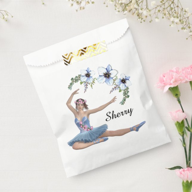 Ballerina in Blue Persönlicher Name Geschenktütchen (Versiegelt)