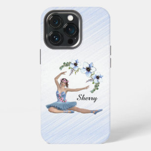 Ballerina in Blue Persönlicher Name iPhone 13 Pro Hülle