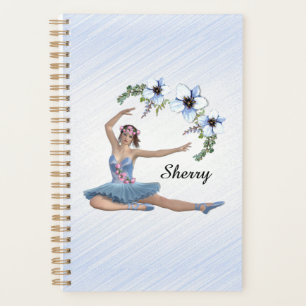 Ballerina in Blue Persönlicher Name Planer
