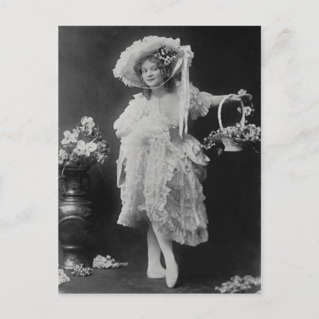 Ballerina in Form von Frills und Spitzen Postkarte (Vorderseite)