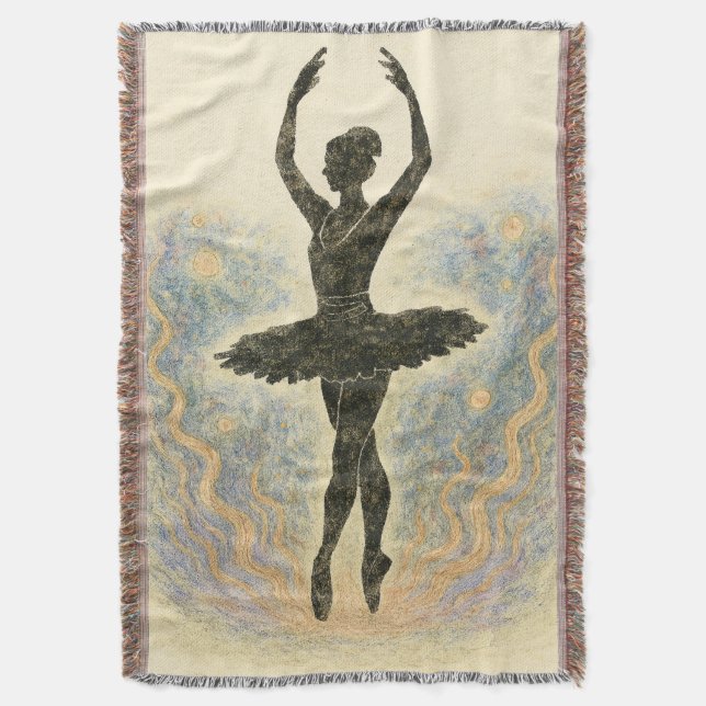 Ballerina in Graziöser Anmut - Sanfte Farben Decke (Vorderseite Vertikal)