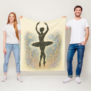 Ballerina in Graziöser Anmut - Sanfte Farben Fleecedecke