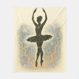 Ballerina in Graziöser Anmut - Sanfte Farben Fleecedecke