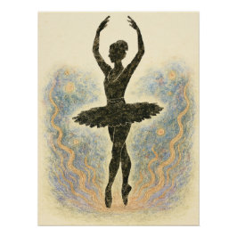 Ballerina in Graziöser Anmut - Sanfte Farben Poster