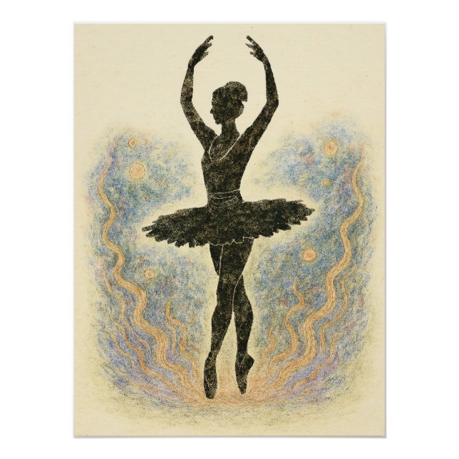 Ballerina in Graziöser Anmut - Sanfte Farben Poster (Vorderseite)