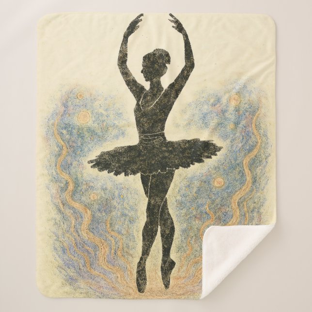 Ballerina in Graziöser Anmut - Sanfte Farben Sherpadecke (Vorderseite)