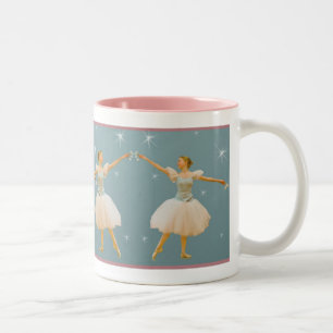 Ballerina in Grünem und im Weiß Zweifarbige Tasse