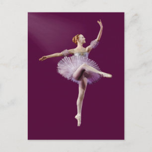 Ballerina in Lila und weiß individuell anpassbar Postkarte