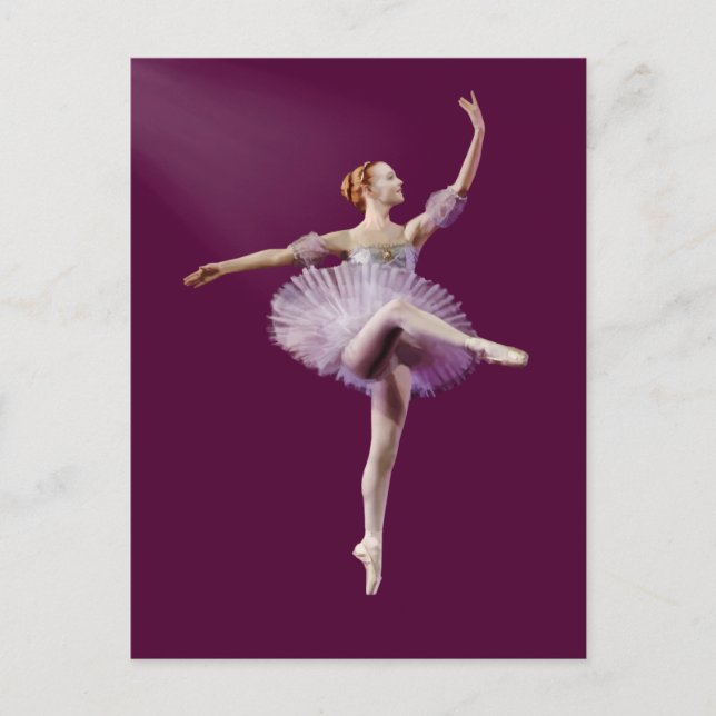 Ballerina in Lila und weiß individuell anpassbar Postkarte (Vorderseite)