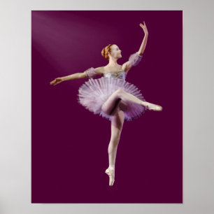 Ballerina in lila und weißem kundengerechtem poster