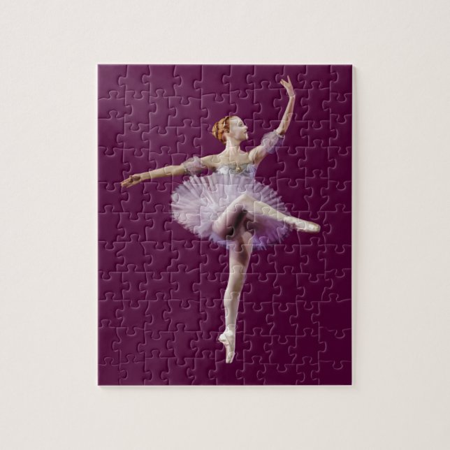 Ballerina in lila und weißem kundengerechtem puzzle (Vertikal)